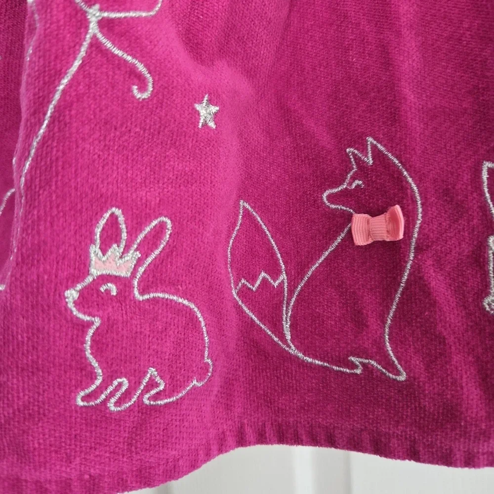 Gymboree Girls Fuchsia Pink Animal Party Dress Starry Night Paris Size 2T Cotton
